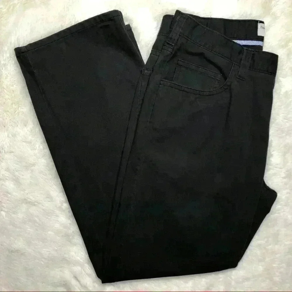 Perry Ellis Cottons Dull Black Chino Pants Size 34